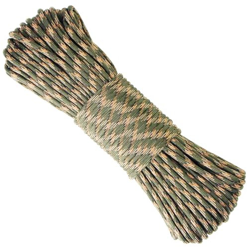 aufodara Paracord Schnur Reißfestem Outdoor Survival Seil 100ft Fallschirms Schnur 7 Kern-Strängen 4mm Mehrzweck-Seil 250kg (550lbs) Nylonschnur Polyesterseil (Tarnfarben)