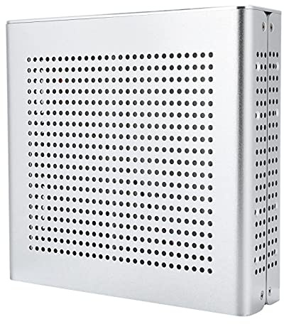 G60S HTPC-fodral, Full Aluminium Mini ITX-fodral HTPC Stationär Datorchassi, Mini-ITX Tower Case DC-ATX-strömförsörjning för Stationär Dator(Silver)