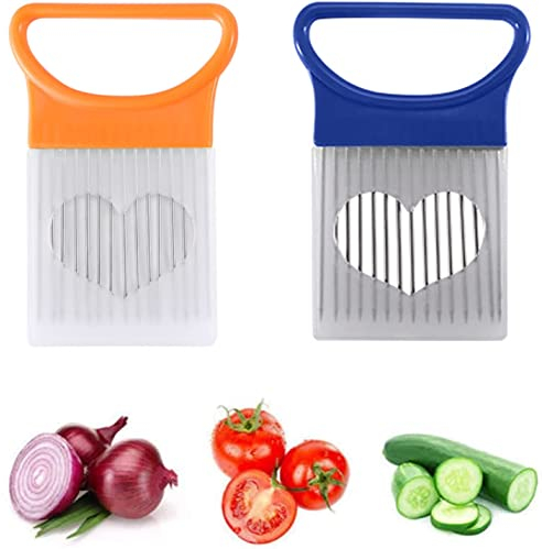 2 PCS Affettatrice per Cipolle,Affetta Cipolle,Forchetta per Cipolle,Coltello per Cipolle,Utensile da Taglio per Cipolle Utensili da Cucina da Taglio in Acciaio Inossidabile