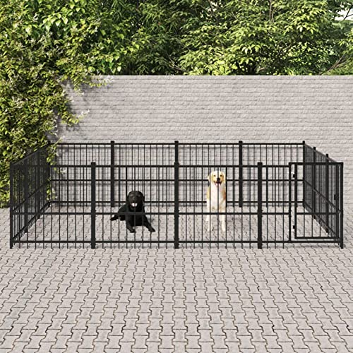Camerina Outdoor-Hundezwinger Stahl 11,58 m² Hundetoilette FüR GroßE Hunde Freilaufgehege Meerschweinchen