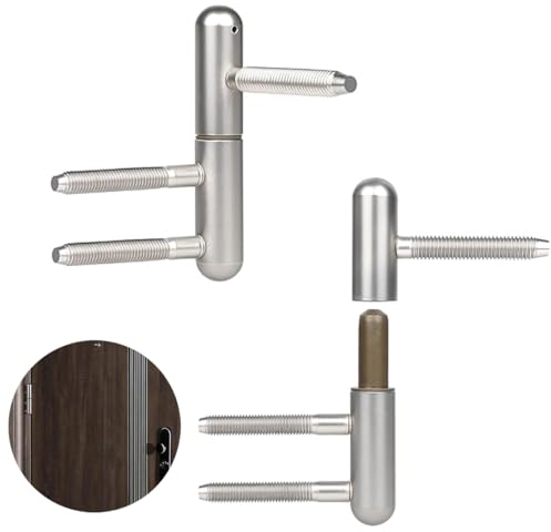 NUWIQ Lot de 2 charnières de porte, charnière à percer pour porte en bois, charnière à percer, charnière de porte standard, jeu de 3 charnières à visser, charnières de porte pour portes en bois, pour