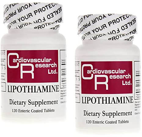 Cardiovascular Research Lipothiamine B Supplement 240 Tablets - Vitamin B1 Now with Alpha Lipoic Acid - 2 X 120 Count