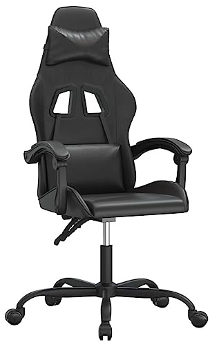vidaXL Gaming-Stuhl Drehbar Schwarz Kunstleder