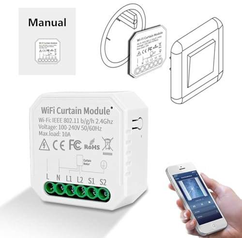 DEWIN Interruptor Inteligente WiFi 16A 2.4GHz Mini Smart Switch WiFi Módulo Interruptor Smart Life/Tuya y Control de Voz Remoto inalámbrico, Compatible con Alexa, Google Home