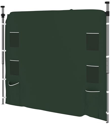 Outsunny Panel lateral de cenador, panel de pared lateral con 4 bolsas de malla y 2 bolsillos de almacenamiento para cenadores desplegables de patas rectas de 3 x 3 m, 1 paquete solo para pared
