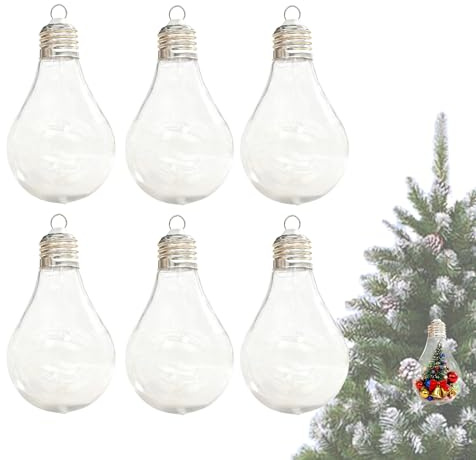 Påfyllningsbara jullampor, klar glödlampa, påfyllningsbar glödlampa julgodisbehållare, för trädvikter och kransar ingångar