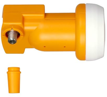 CABLEPELADO Convertitore LNB universale | Convertitore satellitare LNB | LNB a banda KU | Rumore 0,3 dB | Guadagno 58dB | Tromba offset | 1 Uscita | Giallo