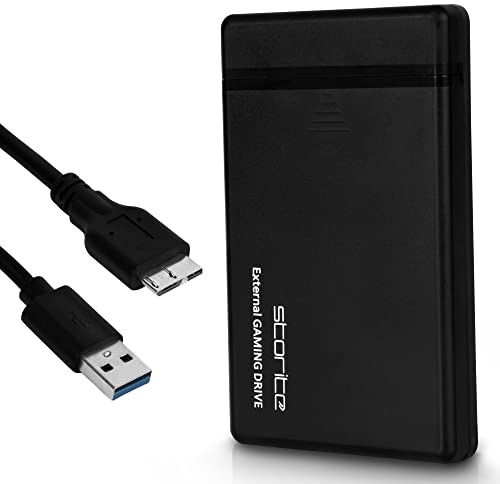 Storite Disque Dur Externe 1 to pour Jeux, Disque Dur USB 3.0 2,5 Pouces, Disque Dur Externe Portable, Stockage et Sauvegarde de Jeux pour Ordinateur Portable, PC et Console de Jeux (Noir)