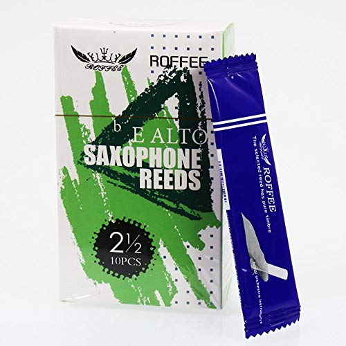 ROFFEE Sax Schilf,Altsax-Saxophon Blätter,alto sax saxophone reeds strength 2.5,10 pcs/box,individual packing