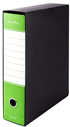 Pryma Registratore Raccoglitore Ufficio con Leva - Raccoglitore Protocolli A4 Robusto per Documenti (Verde Mela, D8)