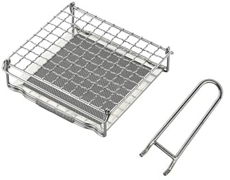 CAMPINGMOON - Tostadora de pan para estufa de camping, fuego de gas, acero inoxidable 304, tostadora de pan tamaño pequeño US-1312