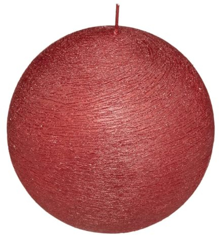 Feeric lights et christmas - Bougie boule brosse rouge 10 cm