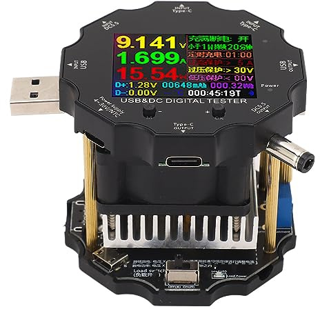 USB-Leistungsmesser UD18L, Digitaler USB-Tester, Multimeter, Amperemeter, Voltmeter, Monitor mit Digitalanzeige für Laptops und Powerbanks