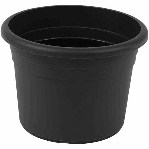 Siena Garden ECO Cilindro 35cm schwarz Kunststoffgefäß mit Bodenlöchern