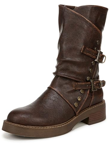 Blowfish Malibu Womens Venice Studded Moto Boot Brown 7 M