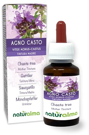 Gattilier (Vitex agnus-castus) fruits Teinture Mère sans alcool Naturalma - Extrait liquide gouttes 60 ml - Complément alimentaire - Végétalien ou végan