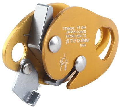Trywise Kletter Abseilgerät, Aluminium-Magnesium-Legierungsmaterial Selbstbrems Stopp Descender, Geeignet für 11-12,5-mm-Seile für Feuerrettungs Höheneinsätze Greifer Kletterausrüstung für Bergsteige