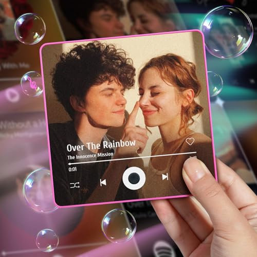 Custom Music Album Fridge Magnet with Photo Personalized Music Refrigerator Magnet with Built-in Music Code Player, Spotify Song & Album Cover Unique Home Decoration Gift for Music Lovers