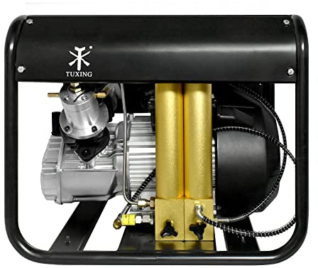 TUXING PCP-Luftkompressor, 4500 Psi/30MPa,Tauchflaschenkompressor, eingebauter zweistufiger Wasser-Öl-Filter, Kompressor für Scuba Diving/Firefighting/Paintball 220V (TXEDM042)