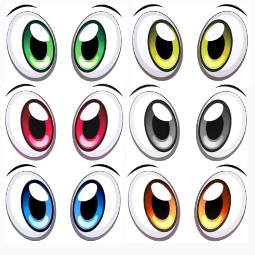3 Pairs PVC Weatherproof Eye Stickers,Large Adhesive Googly Eyes Decals,for Car,Robot Vacuum Cleaner,Mower Household Appliances Funny,Creative DIY Decoration