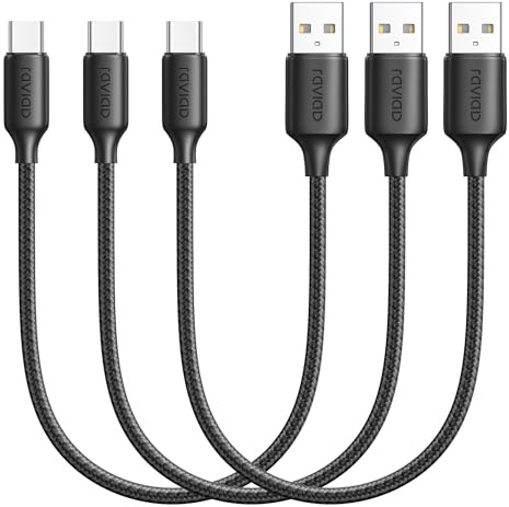 RAVIAD Cavo USB Type-C, Cavo USBA a USBC 3.1A Ricarica Rapida [3Pezzi 0.5M] Cavo USB Tipo C QC3.0 Cavo USBC to USB per iPhone 16 15ProMax Galaxy S24 S23 S22 Note20 Xiaomi P60 P50 Pixel iPad Realme