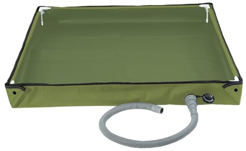 Nuiorfty Portable Shower Pan, 31.5x31.5x3.9 Inch Foldable Outdoor Shower Floor with Detachable Drain Pipe, Ideal for Camping, Garden, Sand Toy, Pet, Car