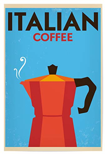 artboxONE Poster 30x20 cm Städte Retro Italian Coffee hochwertiger Design Kunstdruck - Bild Retro Design Italian