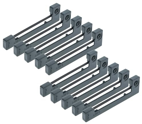 vhbw 10x Ruban encreur compatible avec Casio ERC 22 imprimante matricielle ou de reçus - noir