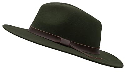 Walker & Hawkes - Unisex Ranger Fedora krossbar filthatt med läderutsmyckning