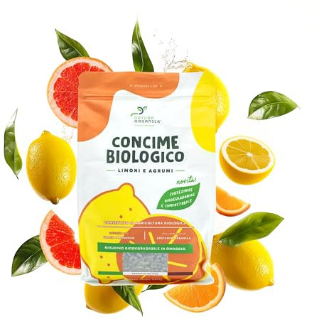 NaturaOrganica | Concime Biologico per Limoni e Agrumi 980 Gr Fertilizzante Naturale Specifico per Piante di Limone e Arancio Concime Granulare per Agrumi Biologici