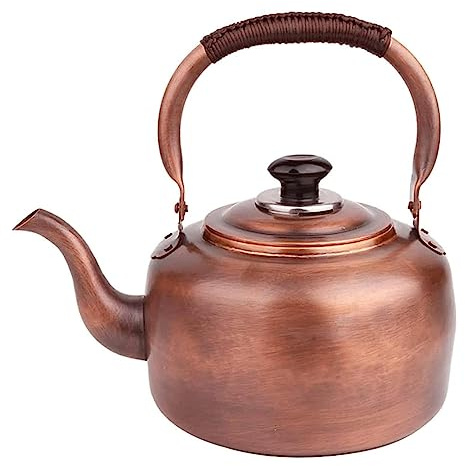 SCIBOR Retro Teekessel,Wasserkocher,Wasserkessel Induktion Flötenkessel Vintage Kupfer Teekessel,Pfeifender Teekessel Heavy Gauge Dicker Kupferkessel Geeignet Für Induktionsherd Gasherd (7L)