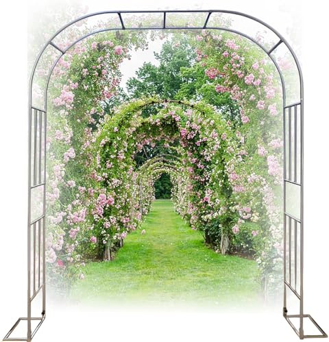Rosenbogen aus Edelstahl Metall Stabil, 19 MM Rohrdurchmesser Garten Rankhilfen Rosenbogen für Kletterpflanzen, für Pergola Hochzeitsbogen Rankhilfe Rosen, Sonnenschutz und Rostschutz ( Size : 1.2*2.4