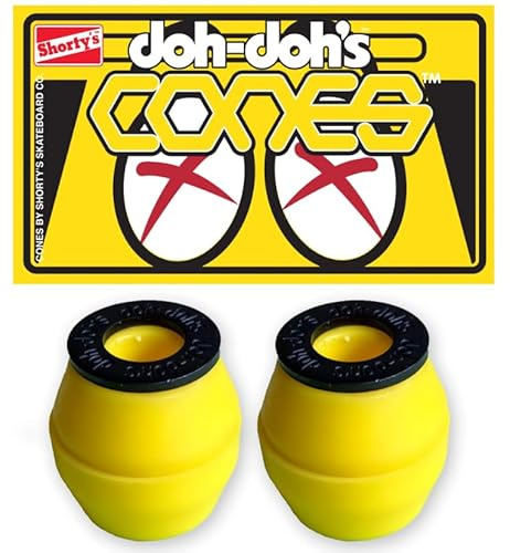 Kata Skateboarding Shorty's Skateboard Bushings Doh Doh's Cones with Washers Yellow 92A Soft