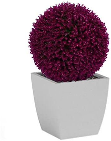 Künstliche Formschnittkugel, 40 cm, zum Aufhängen, künstliche Buchsbaumkugel, künstliche Kugelpflanze, dekorative Kunstpflanze für Deckendekoration, lila, künstliche Buchsbaumkugel, künstliche Eukalyp