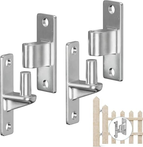 Hanured® 2 Paare 304 Edelstahl Türband, Wandmontage Tor Scharniere, Gartentor Scharnier Schwerlast für Farmtore, Zaunscharniere, Holzzäune, bis zu 270kg (ohne Schrauben)