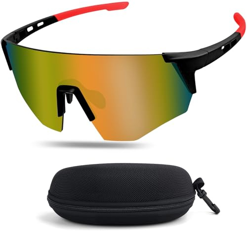Vylyciy Lunettes de Soleil Sport Polarisées Lunettes de Cyclisme pour Homme et Femme, Protection UV400, Anti-Vent, Idéales pour Vélo, Course, Pêche, Randonnée et Activités de Plein Air