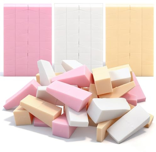 Quilax 72 stycken makeup-svampar, triangulära, liten ansiktssvamp, liten makeupsvamp, skönhetsmakeup, sminksvampar, för flytande foundation, puder, solskydd och kräm