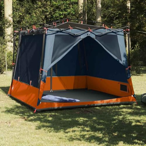 Owoxanthellate Tente de camping intérieure pour 6 personnes - Tente pop-up - Gris orange - 291 x 291 x 240 cm - TAFT - Ultra légère - Avec port E et double portes - Pour jardin, balcon, festival
