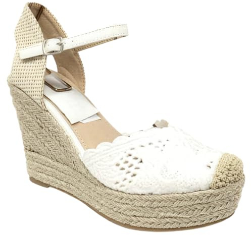 Miro Boho Chic espadrille-kilar för kvinnor jute sandaler Sparto brudskor bohemisk sommar