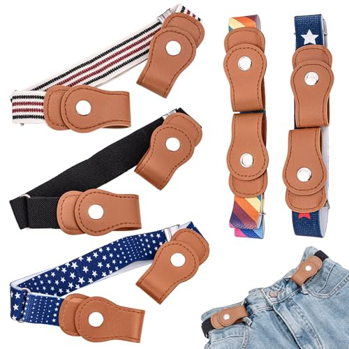 Simsky Lot de 5 ceintures pour enfant garçon et fille - Ceinture réglable pour garçon de 12 ans - Ceinture élastique pour fille de 35 à 48 cm - Pour l'école, le quotidien