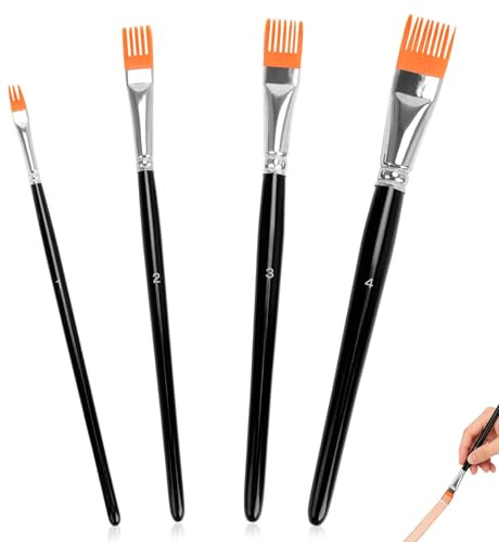 Yooyan 4 stycken penselset akrylfärger – multifunktionspenselset med akrylpensel, akvarellpensel, perfekt penselset och pensel, akvarell för konstnärer, hobbyister, lämplig för akryl