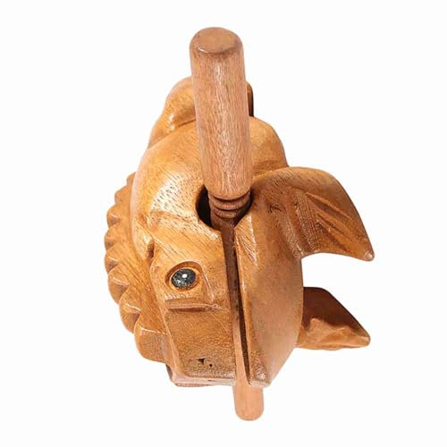 Guiro-Raspel aus Holz, handgeschnitzt, Holzfrosch, quakendes Geräuschspielzeug, Musikinstrument, Klangblock, natürliches Finish, fünf Größen