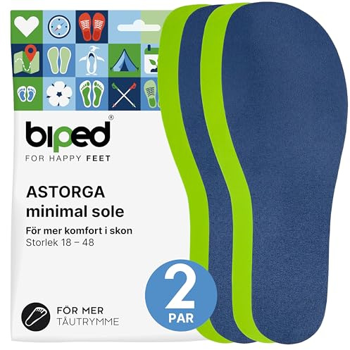 biped minimal sole ASTORGA - 2 pares de plantillas para zapatos minimalistas y descalzos - Plantillas de terciopelo suave y premium - Plantillas descalzas para adultos y niños(38)