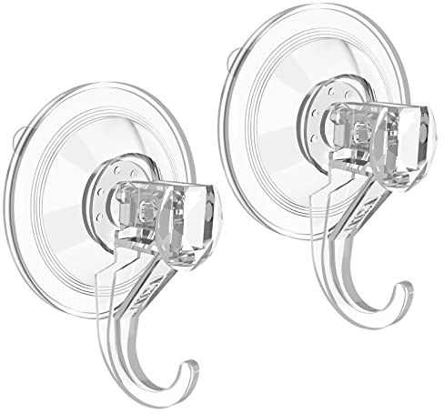 VIS'V Wreath Hanger, Large Suction Cup Wreath Hooks, Heavy Duty, 22 LB Capacity, Removable and Reusable, Clear, 4 Pcs