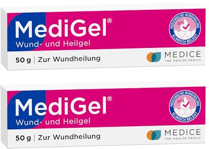 MediGel 2 x 50 g - Salbe zur Wundheilung - Hydroaktives Lipogel mit Zink & Eisen bei akuten Wunden - reduziert die Narbenbildung - ohne Klebegefühl - Wundsalbe