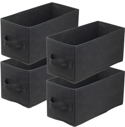 lavita Storage Box | Aufbewahrungsbox | faltbare Aufbewahrung Boxen 15 x 31 x 15 cm | Schubladen-Organizer Box| Ordnungssysteme fr Kleidung | Kleideraufbewahrung & Organisation | Schwarz | 4 stck