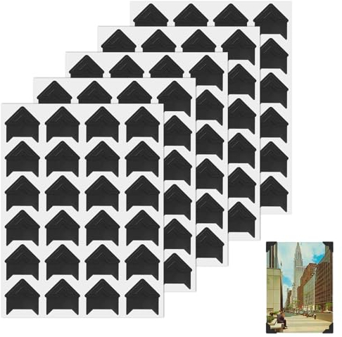 Abeillo 120 Stück Fotoecken Selbstklebend, 5 Blatt Schwarz Foto Klebeecken Self Adhesive, Photo Corners Fotoecken Aufkleber für DIY Scrapbooking Fotoalbum DIY Album Corner Tagebuch