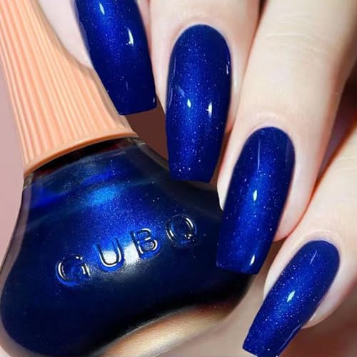 Holographic Nail Varnish - Pearl Blue Nail Polish - Mermaid Sea Nail Varnish Shimmer Effect - Quick drying No Need Cured 7 Days Long Lasting Nail Art