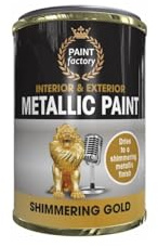 MIXEL Shimmering Gold Metallic Tin Paint, Quick-Drying Formula, long-lasting protection, Ideal For Wood, Metal, Plastic, Craft Projects, Interior And Exterior Use, 300ml, (1 Pcs)