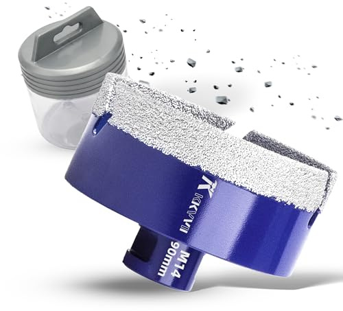 Broca de Diamante 90mm Sierra Perforadora Cortador de Baldosas Brocas Porcelanico Vacío Soldadura con Rosca M14 para Porcelanico Cerámica Mármol Granito